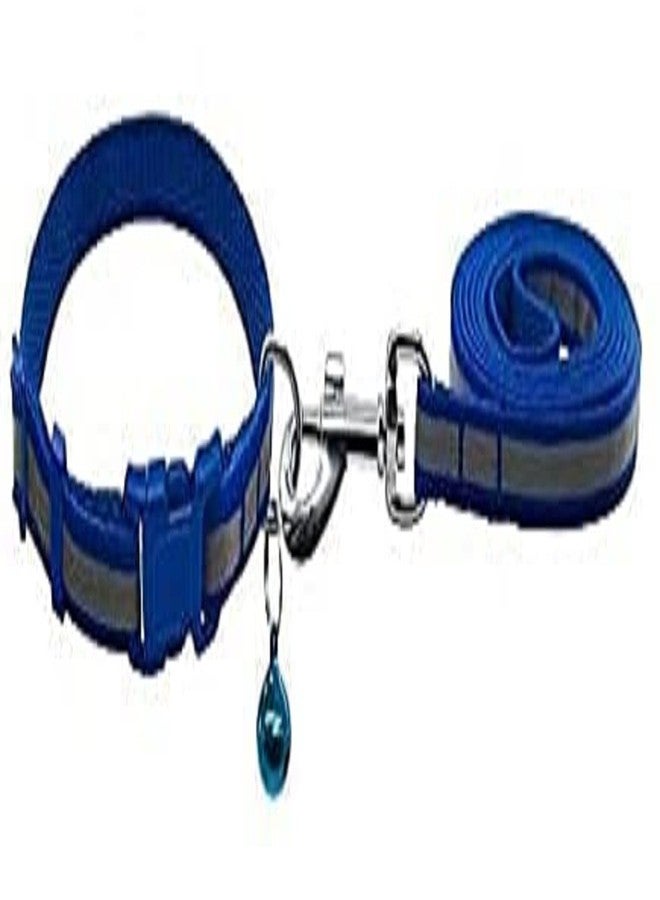 Pups&Pets Pps&Pets Nylon Dog Leash with Collar Set for Puppy & Cats, 0.5 Inch Pet Reflective, Nylon Collar with Leash Set Quick Release and Breathable Collar Set for Puppies and Dogs 10 MM (Blue Color) - Image 1